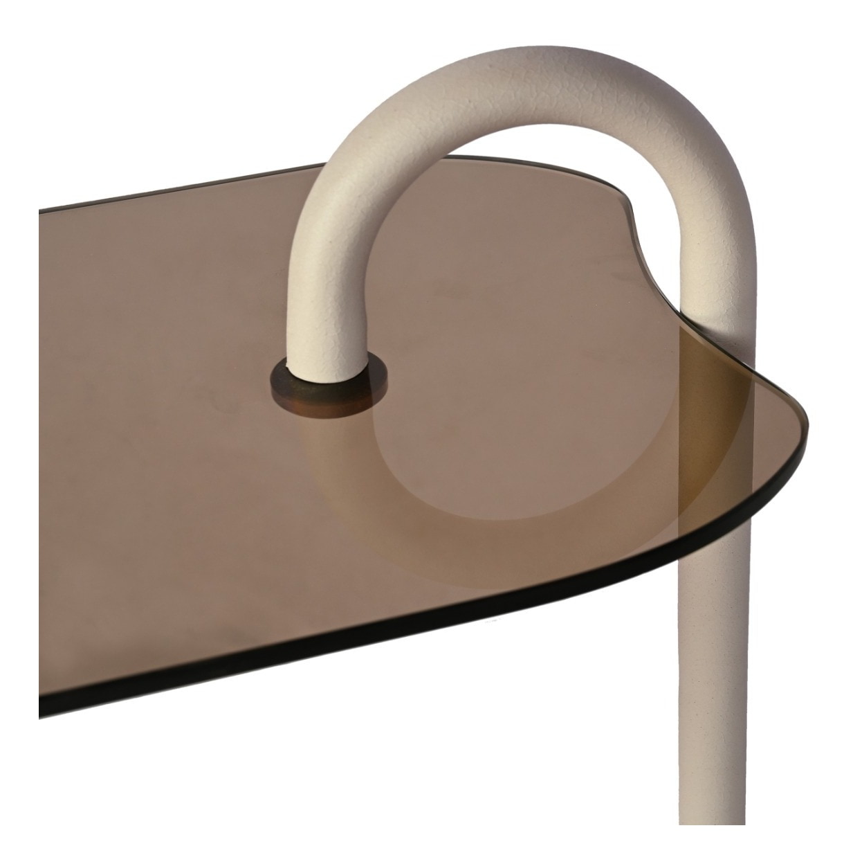 Brix Laptoptafel 'Amy' Glas en staal, kleur Beige