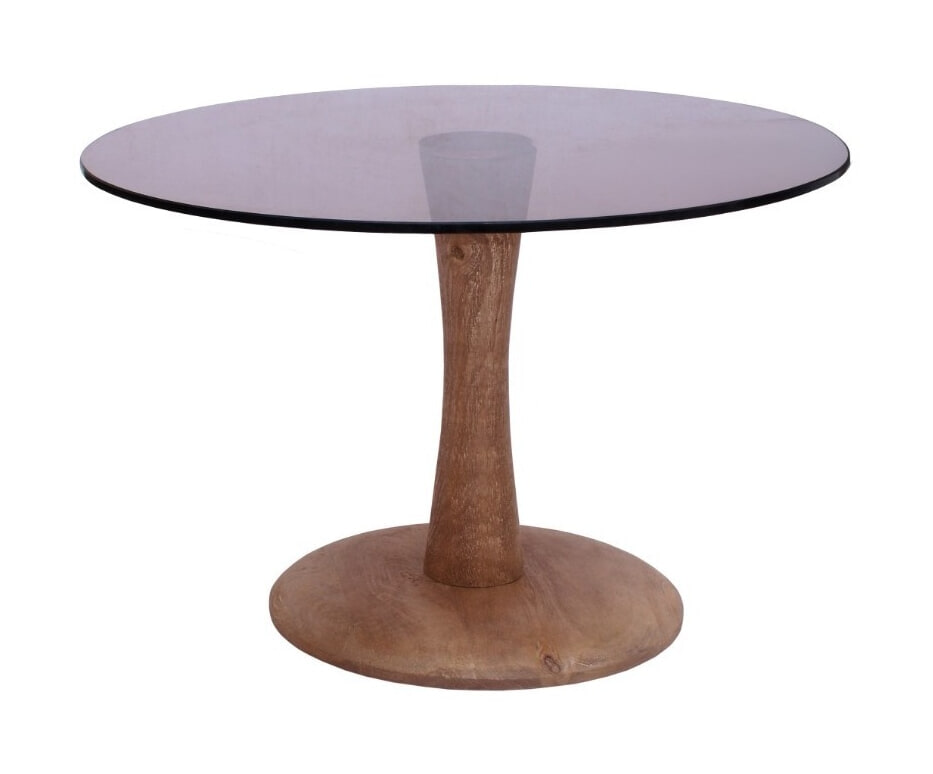 Brix Ronde Salontafel 'Faye' Glas en mangohout