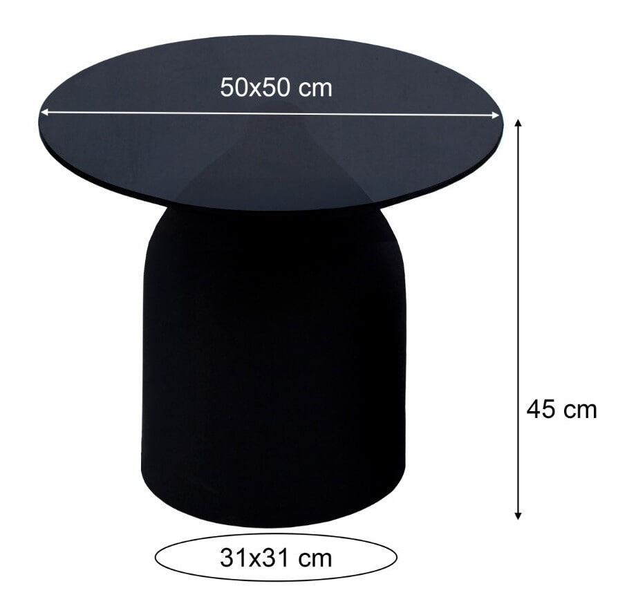 Sohome Ronde Bijzettafel 'Indira' Glas en staal, 50cm