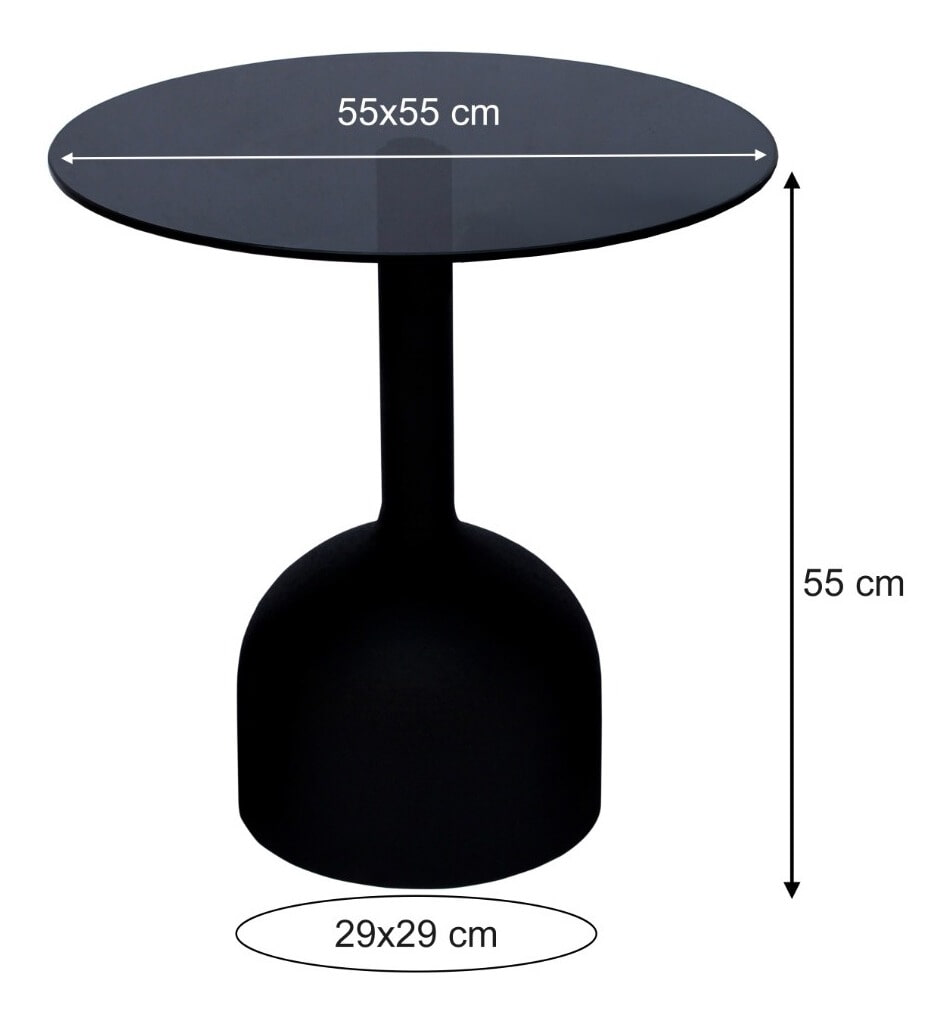 Sohome Ronde Bijzettafel 'Indira' Glas en staal, 55cm