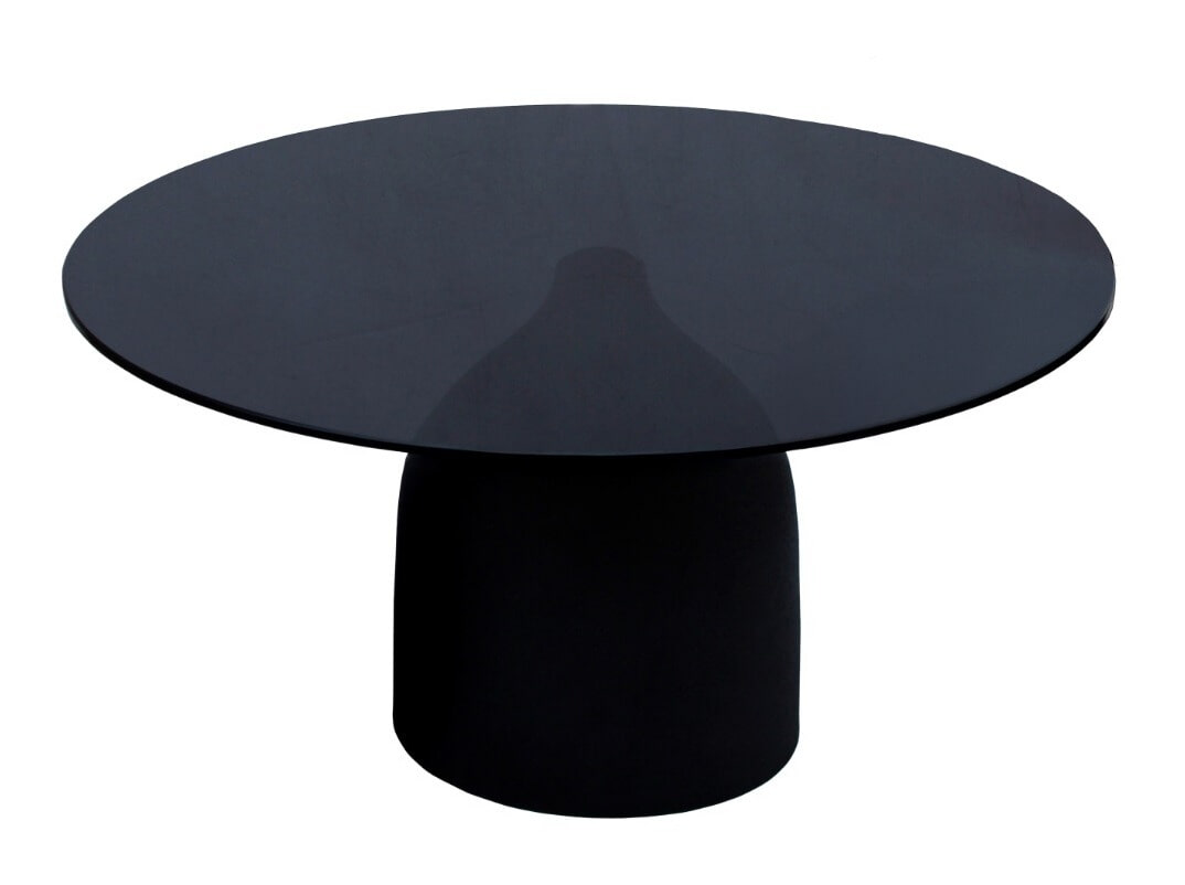 Brix Ronde Salontafel Isa Glas en staal, 70cm - Zwart