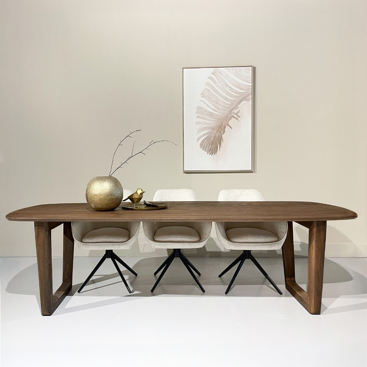 Livingfurn Deens Ovale Eettafel 'Cortez' Mangohout, 270 x 100cm