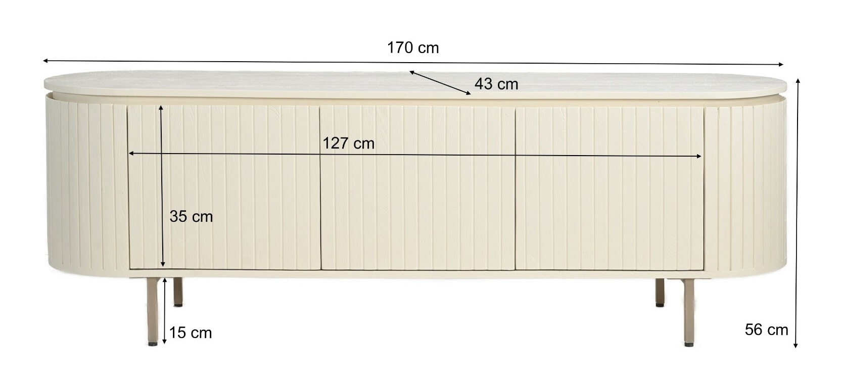 Livingfurn TV-meubel 'Patou' Mangohout, 170cm
