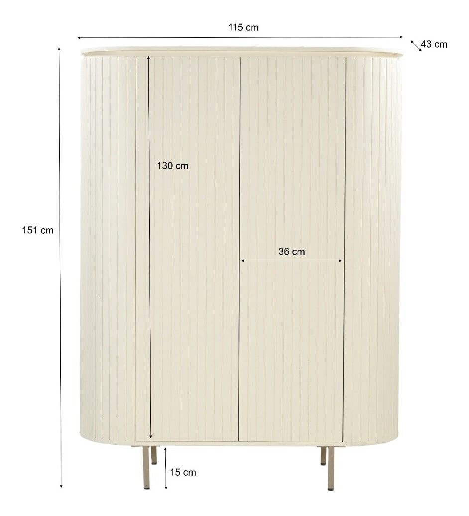 Livingfurn Opbergkast 'Patou' Mangohout, 150 x 115cm
