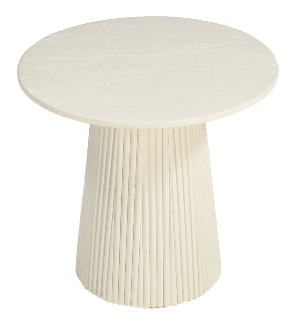 Sohome Ronde Bijzettafel 'Puck' Mangohout, 50cm, kleur Ivoor