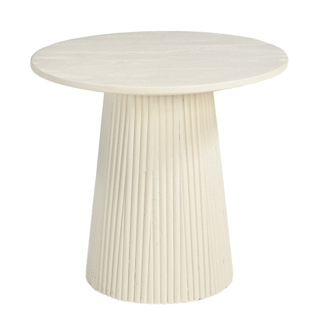 Livingfurn Ronde Bijzettafel Patrice Mangohout, 50cm - Ivoor