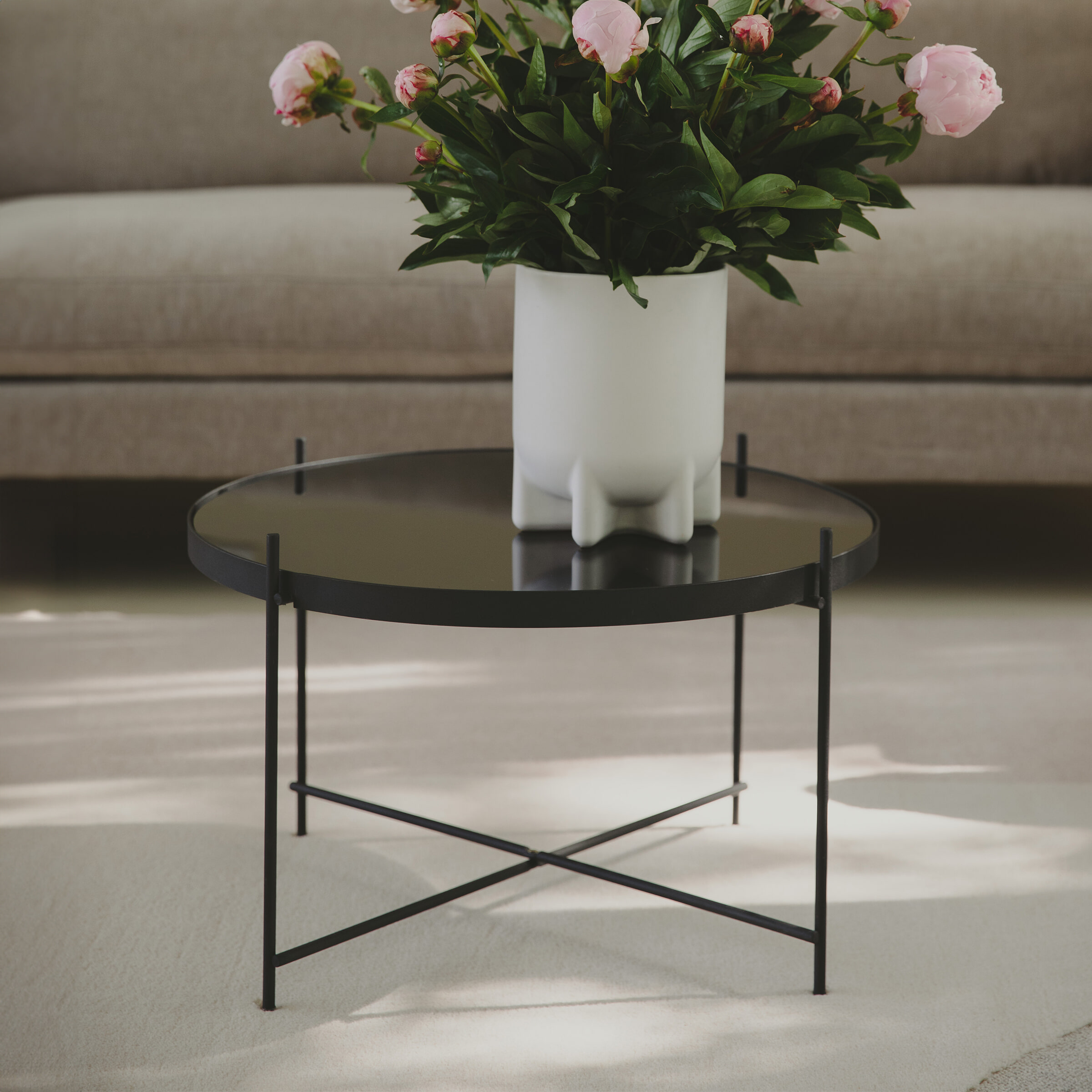 Zuiver Ronde Salontafel 'Cupid' Glas, kleur Zwart