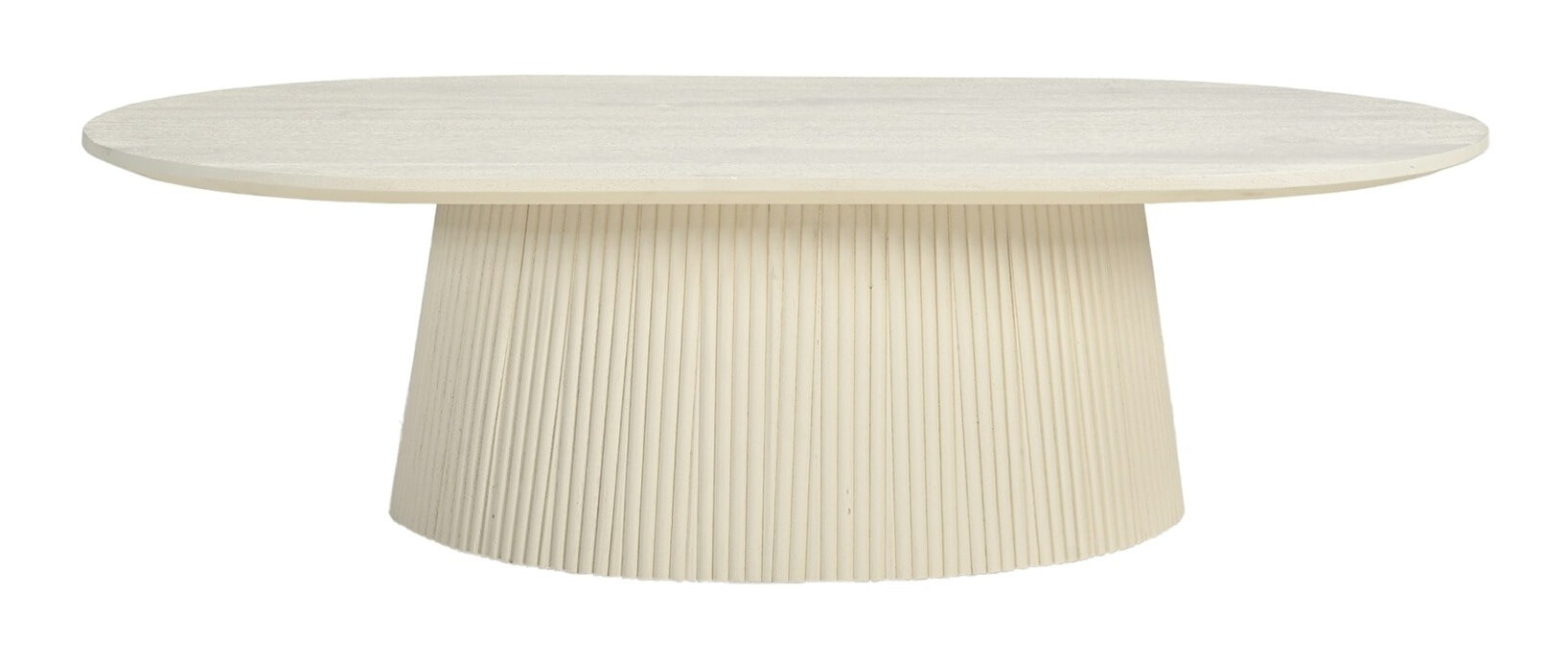 Sohome Ovale Salontafel 'Puck' Mangohout, 120 x 70cm, kleur Ivoor