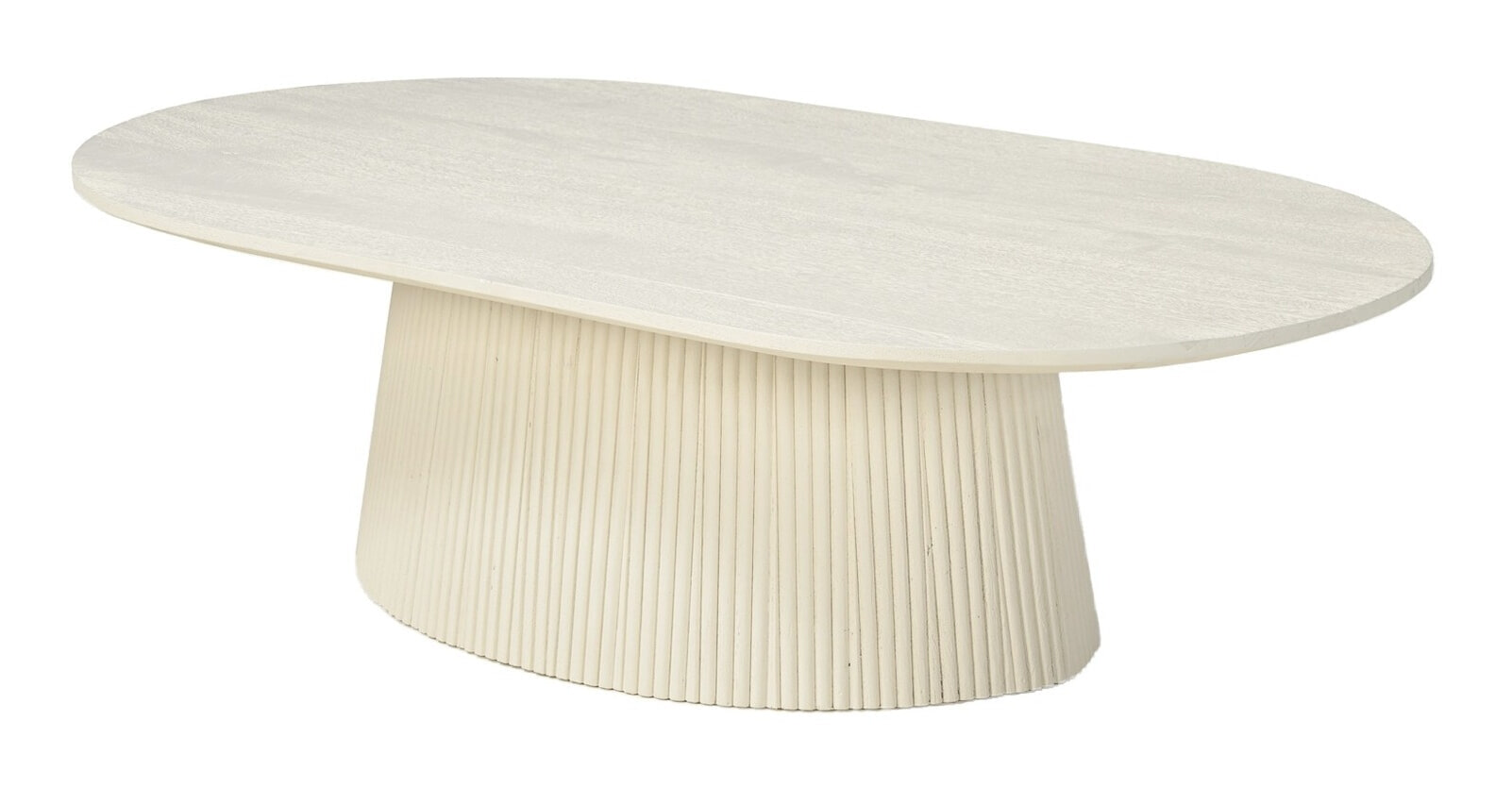 Sohome Ovale Salontafel 'Puck' Mangohout, 120 x 70cm, kleur Ivoor