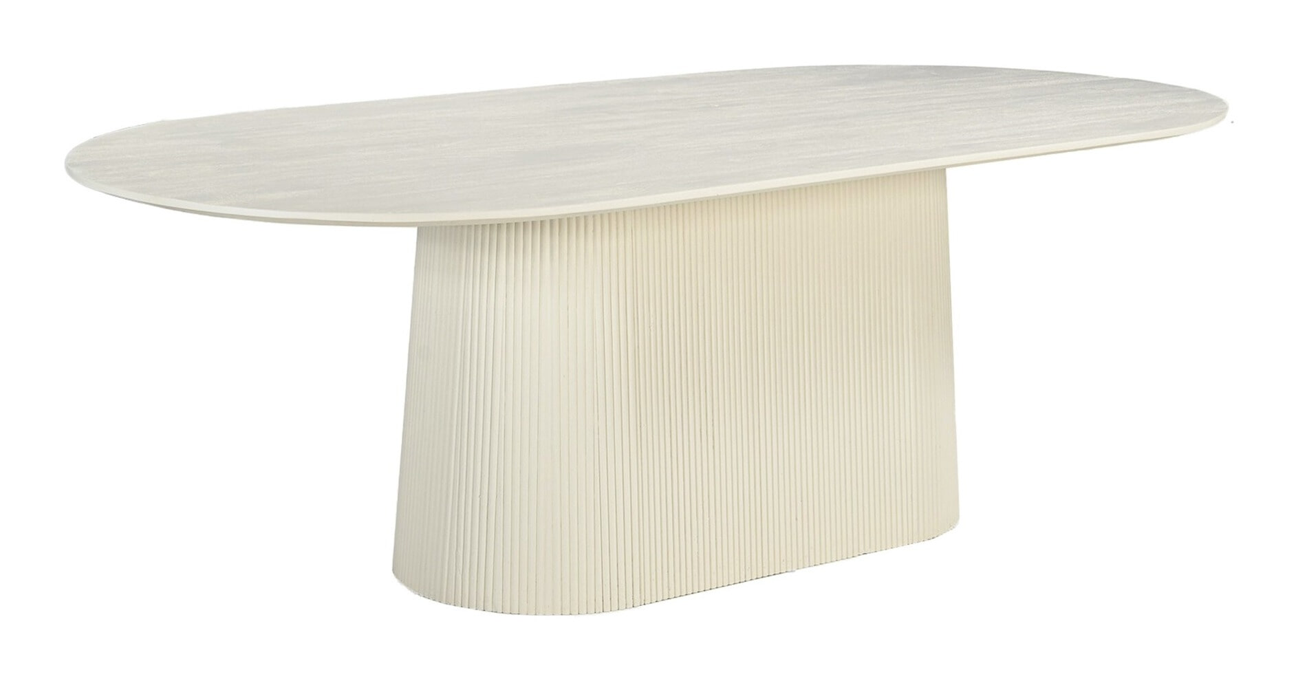 Livingfurn Ovale Eettafel Patrice Mangohout, 230 x 110cm - Ivoor