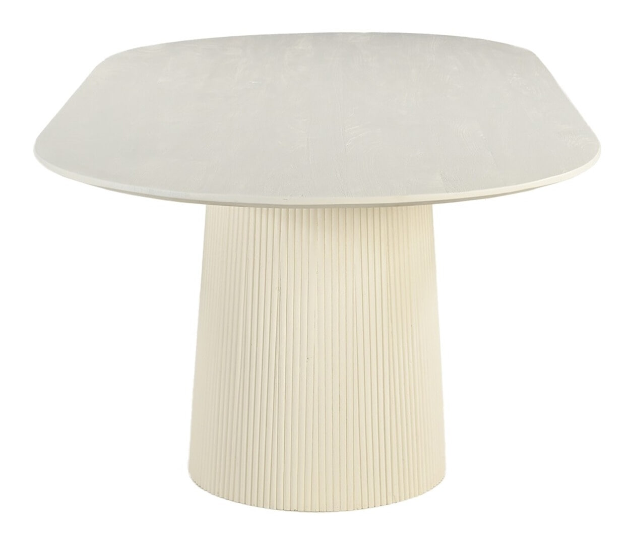 Sohome Ovale Eettafel 'Puck' Mangohout, 230 x 110cm, kleur Ivoor