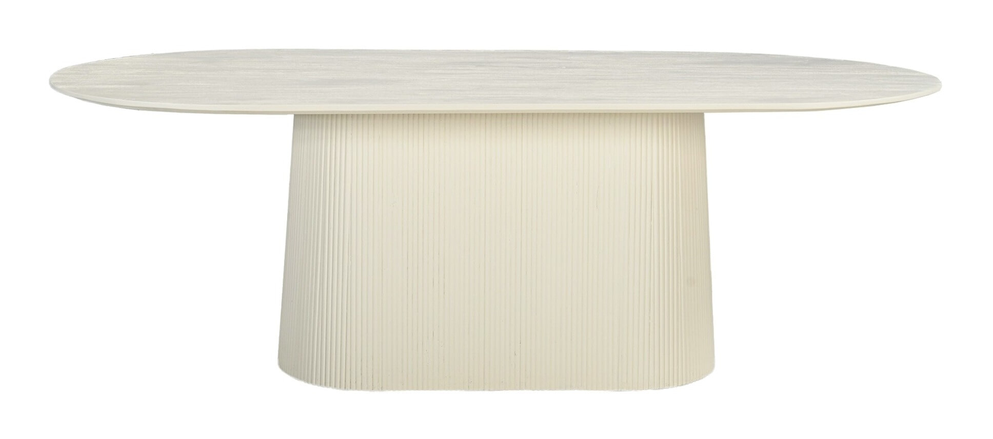 Sohome Ovale Eettafel 'Puck' Mangohout, 230 x 110cm, kleur Ivoor