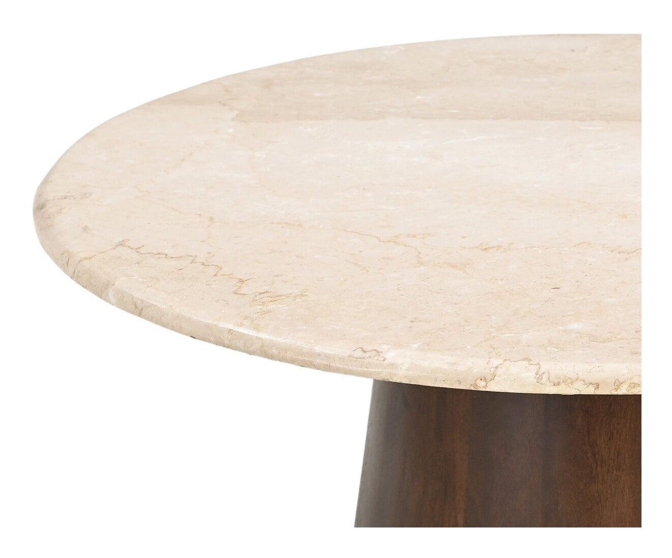Sohome Ronde Salontafel 'Margred' Marmer en mangohout, 75cm