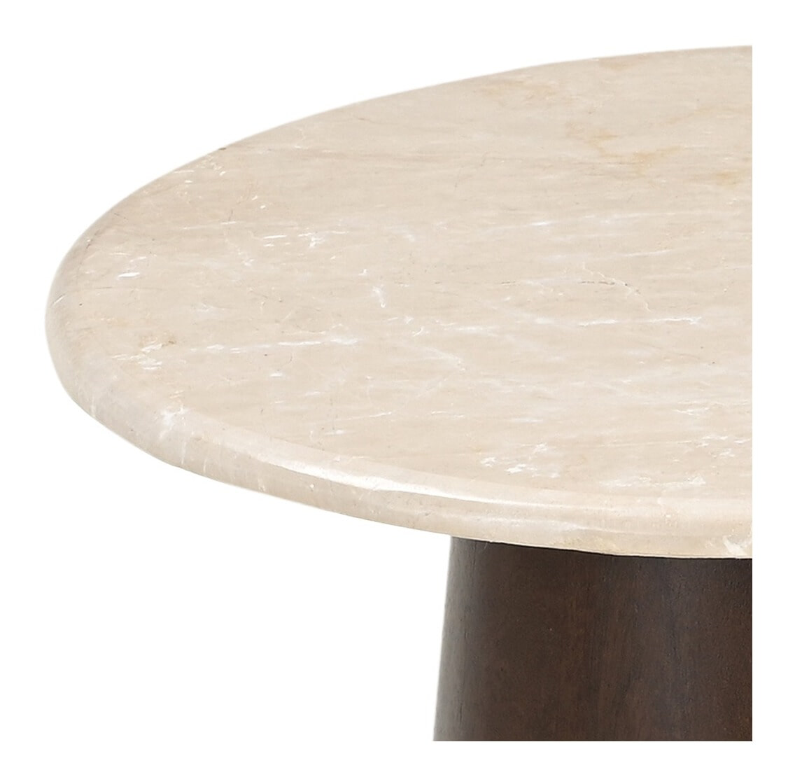 Sohome Ronde Bijzettafel 'Margred' Marmer en mangohout, 45cm