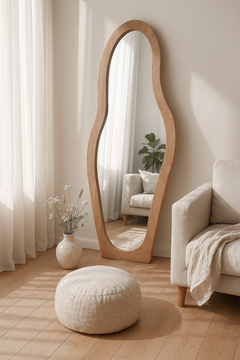 Brix Organische Spiegel 'Olivia' 200 x 85cm, kleur Almond