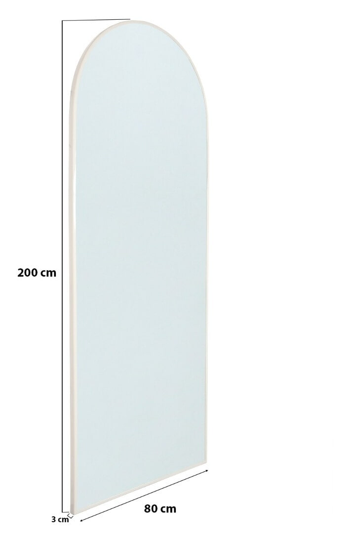 Brix Gebogen Spiegel 'Lauren' 200 x 80cm, kleur off-white