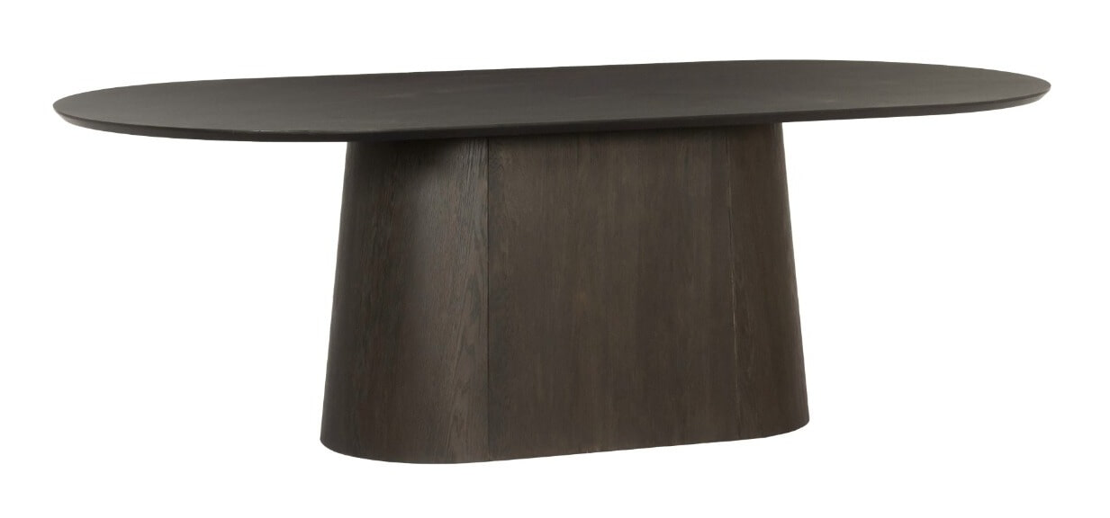 Livingfurn Ovale Eettafel 'Novero' Eiken, 230 x 110cm, kleur Espresso