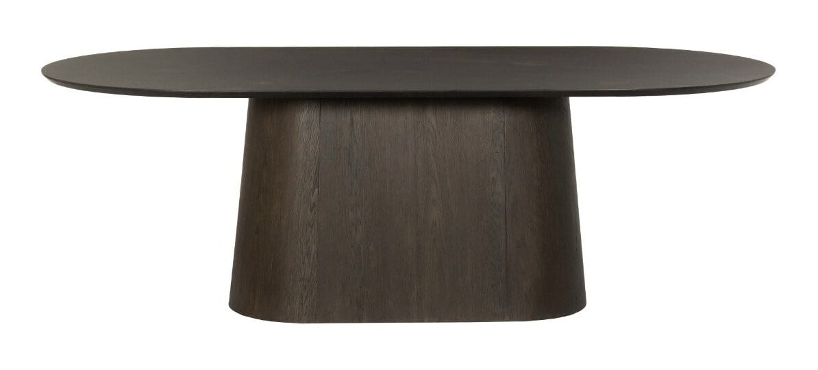 Livingfurn Ovale Eettafel 'Novero' Eiken, 230 x 110cm, kleur Espresso