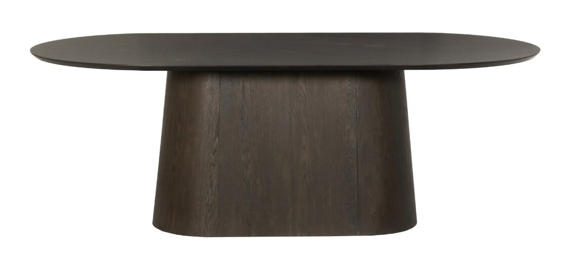 Livingfurn Ovale Eettafel 'Novero' Eiken, 200 x 110cm, kleur Espresso