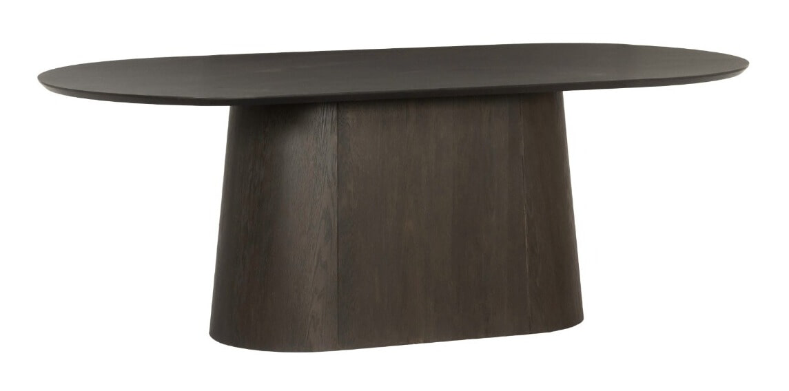 Livingfurn Ovale Eettafel 'Novero' Eiken, 200 x 110cm, kleur Espresso