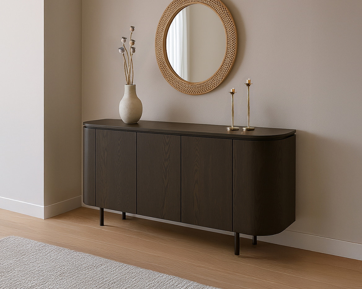 Livingfurn Dressoir 'Tobago' Eiken, 170cm, kleur Espresso