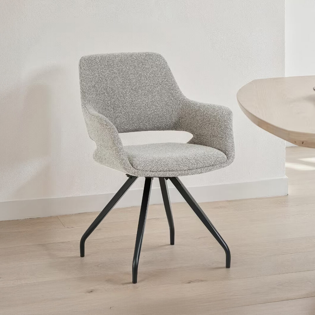 Livingfurn Draaibare Eetkamerstoel 'Capp' Geweven stof