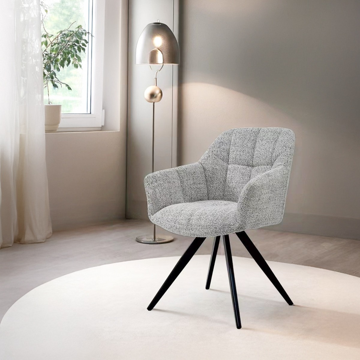 Livingfurn Draaibare Eetkamerstoel 'Tommy' kleur Oasis