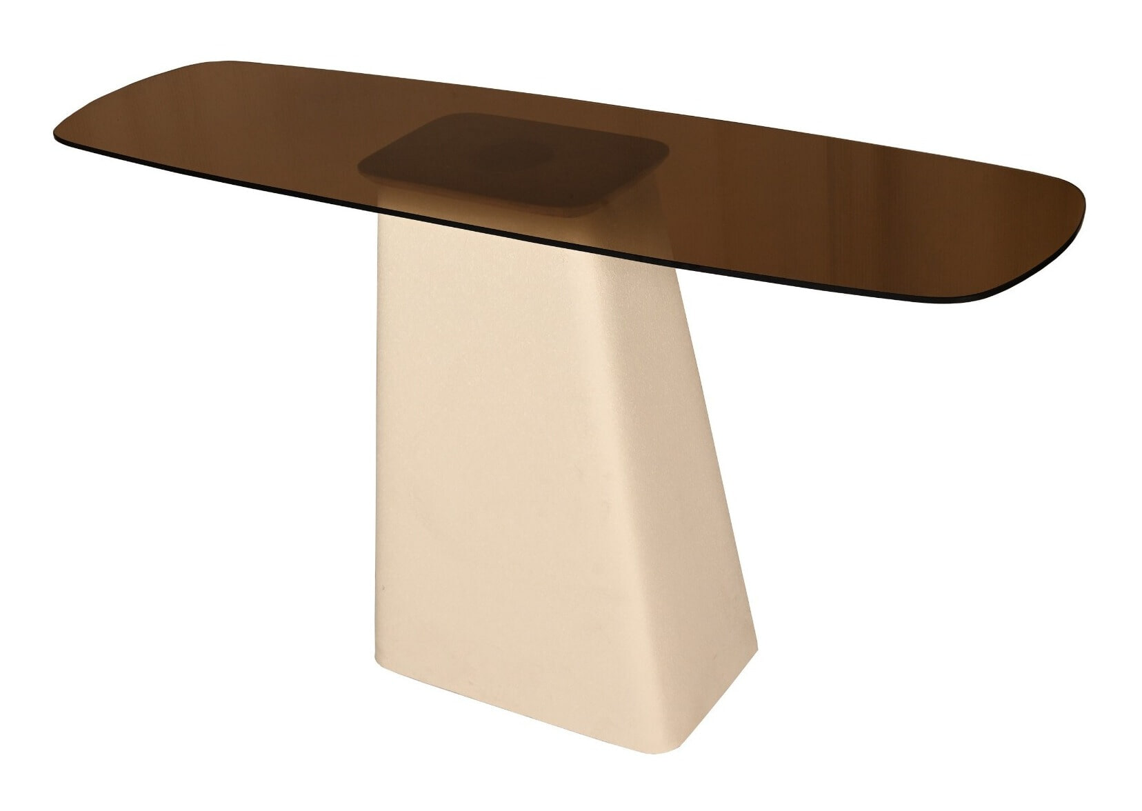 Brix Sidetable 'Mylon' Glas en gecoat staal, 140cm