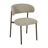 Livingfurn Eetkamerstoel 'Micah' Stof en metaal, kleur Hush