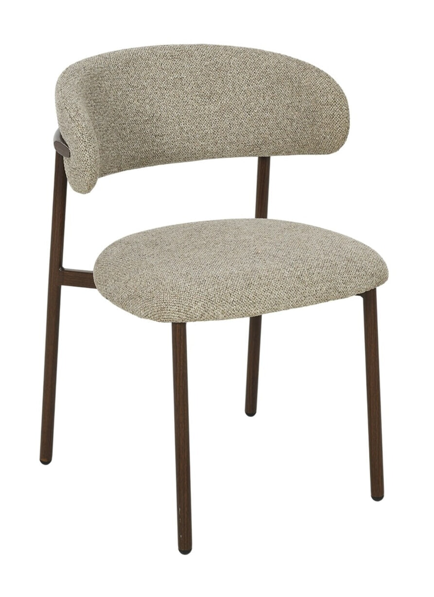 Livingfurn Eetkamerstoel 'Micah' Stof en metaal, kleur Hush