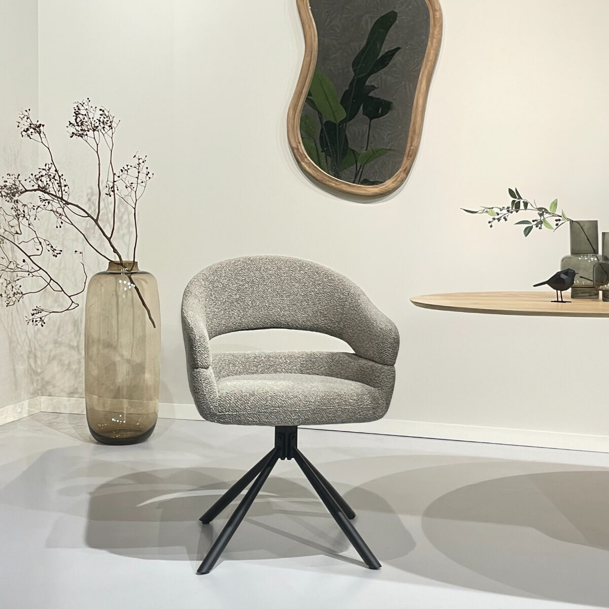 Livingfurn Draaibare Eetkamerstoel Linn - Taupe