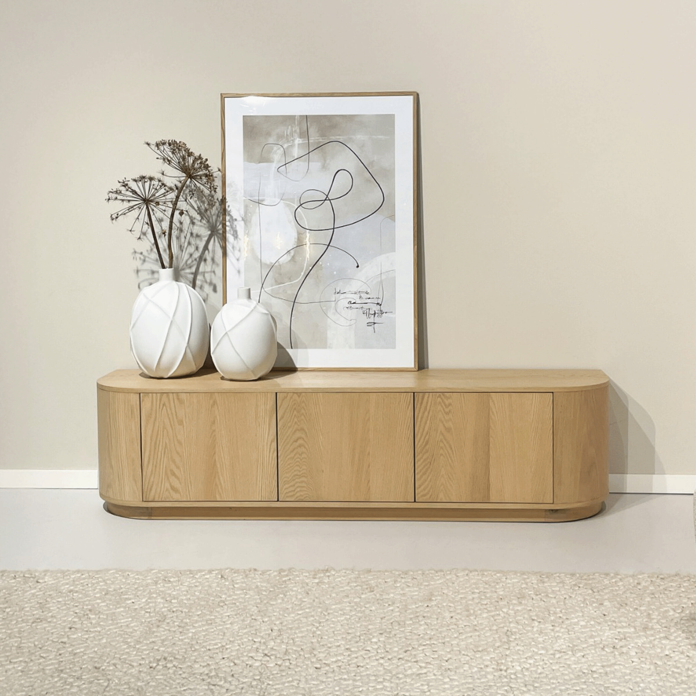 Livingfurn TV-meubel Novero Eiken, 180cm - Naturel