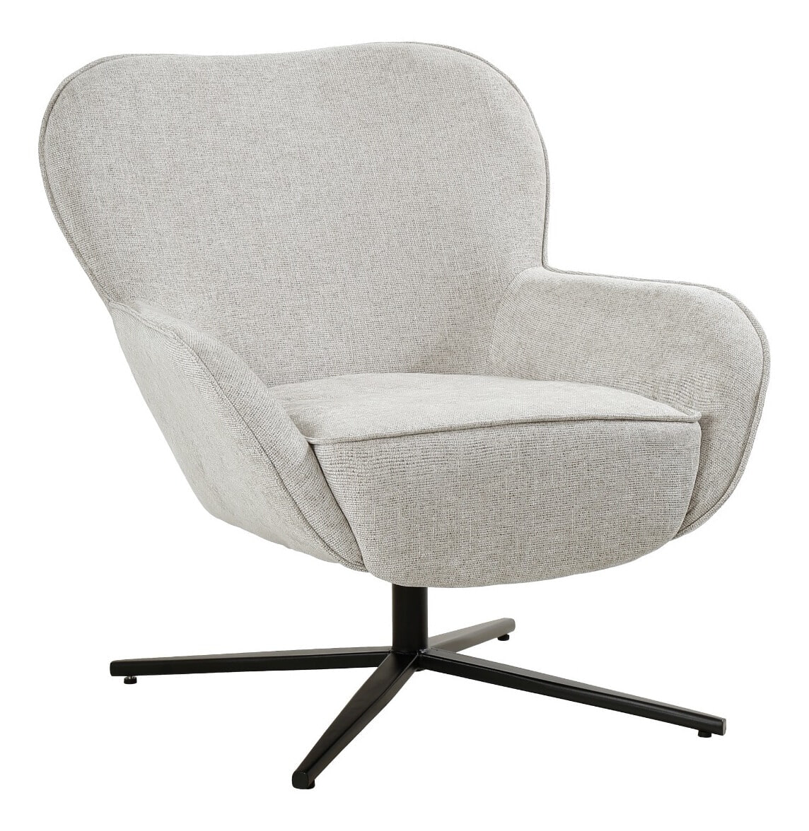 Livingfurn Draaifauteuil 'Sven' Geweven stof, kleur Toffee