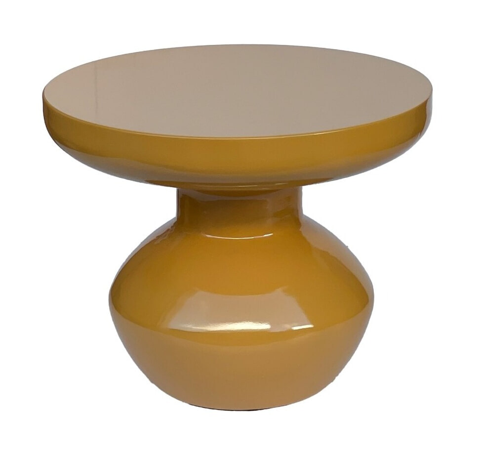 Brix Ronde Bijzettafel 'Lou' 40cm, kleur Mosterdgeel