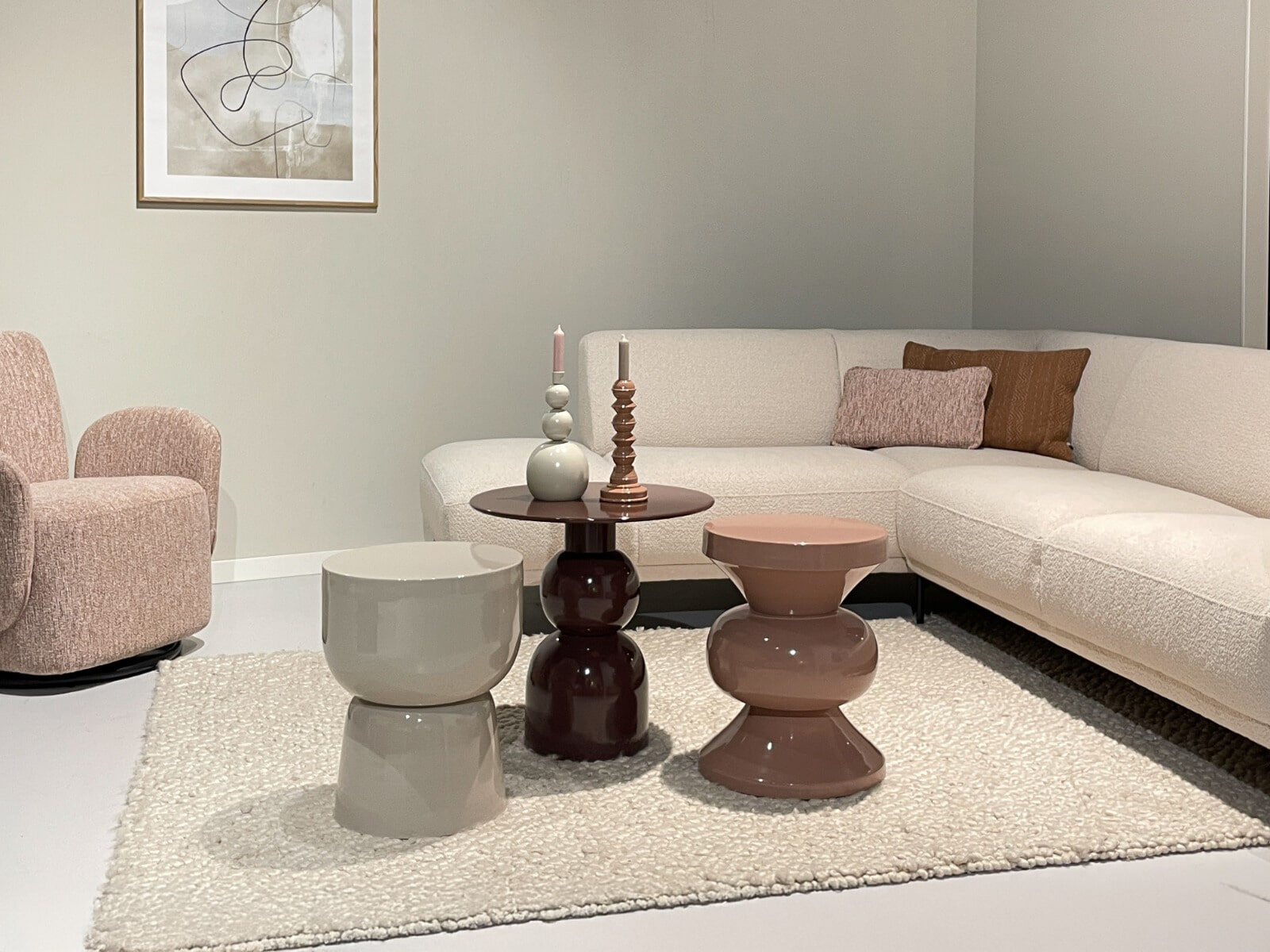 Brix Ronde Bijzettafel 'Wes' 50cm, kleur Roest