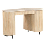 Brix Bureau / Sidetable 'Dexter' Bottecino Marmer en Mangohout, 136cm, kleur Naturel