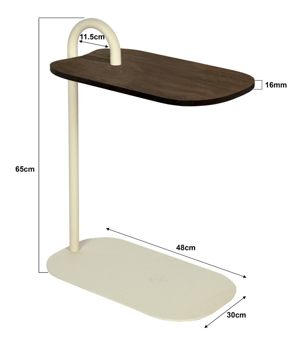 Brix Laptoptafel 'Amy' Mangohout en staal, kleur Beige/Bruin