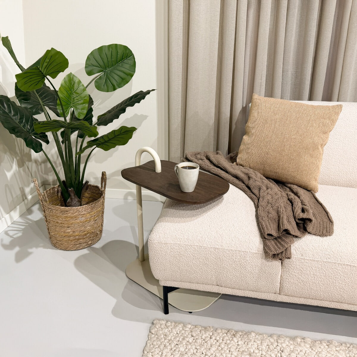 Brix Laptoptafel 'Amy' Mangohout en staal, kleur Beige/Bruin