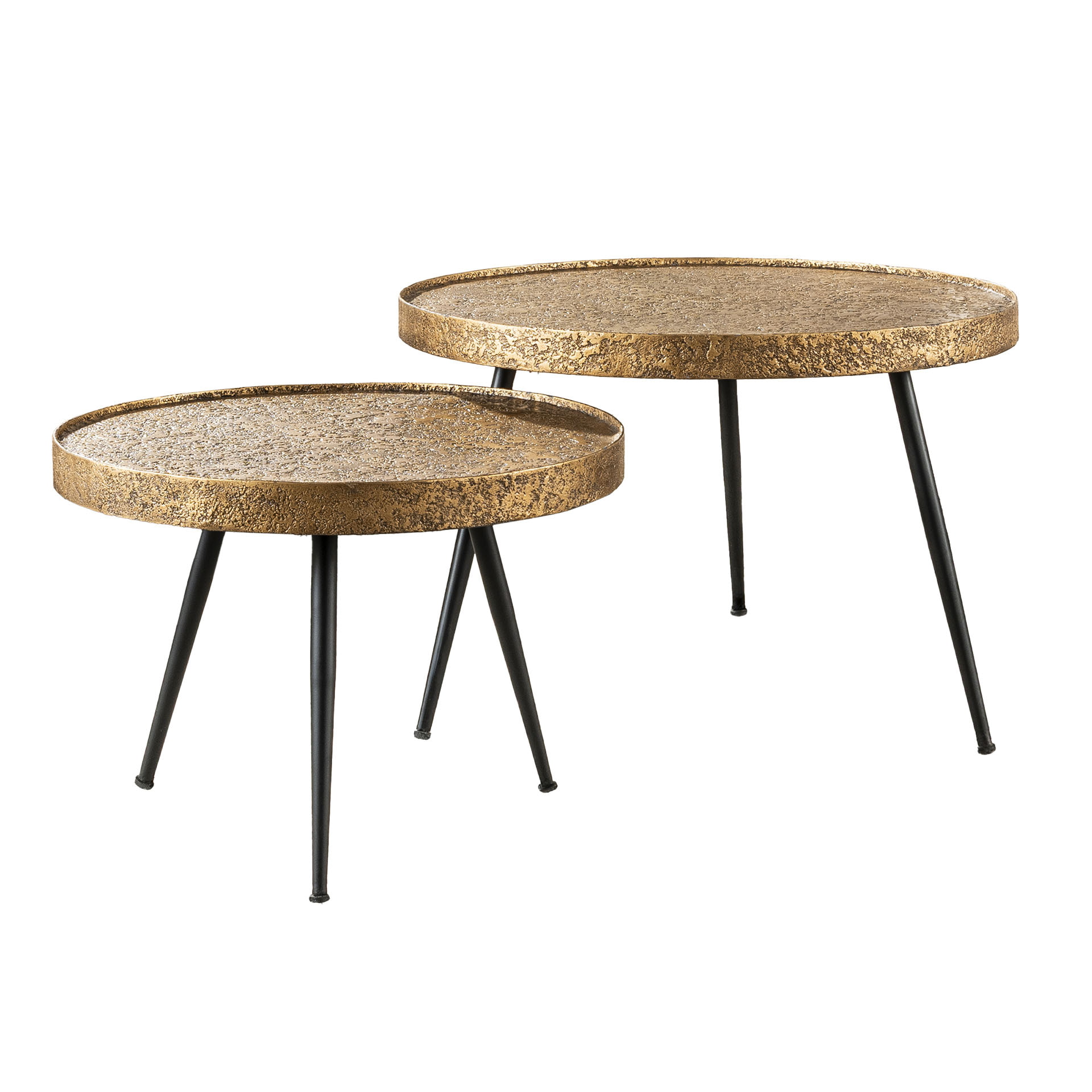 Salontafel 'Derrick', Metaal, Set van 2, kleur Antiek Brons