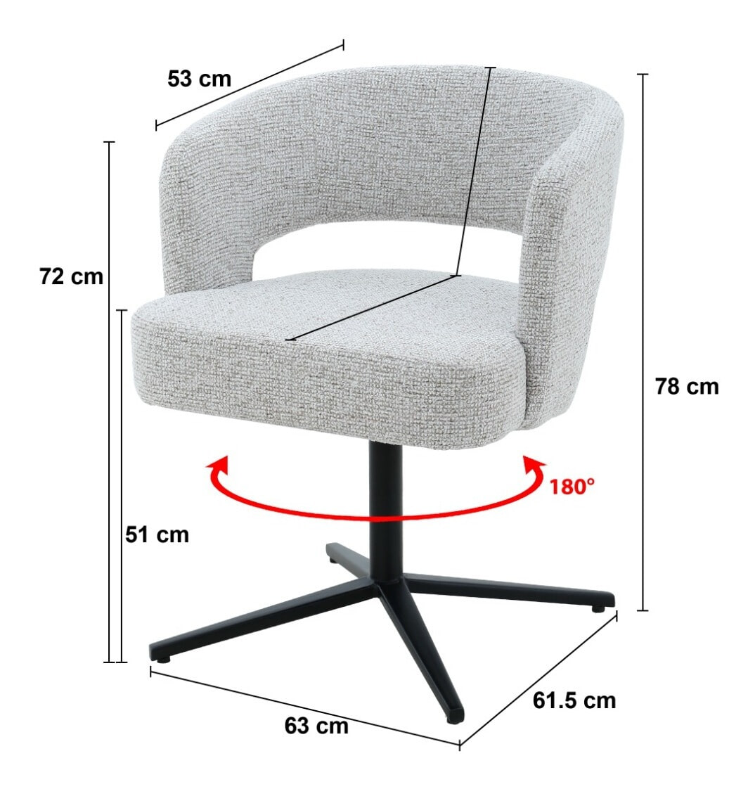 Sohome Draaibare Eetkamerstoel 'Imane' Structuurstof, kleur Beige