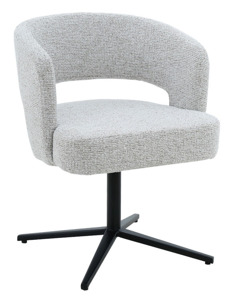 Livingfurn Draaibare Eetkamerstoel 'Isabel' Structuurstof, kleur Beige