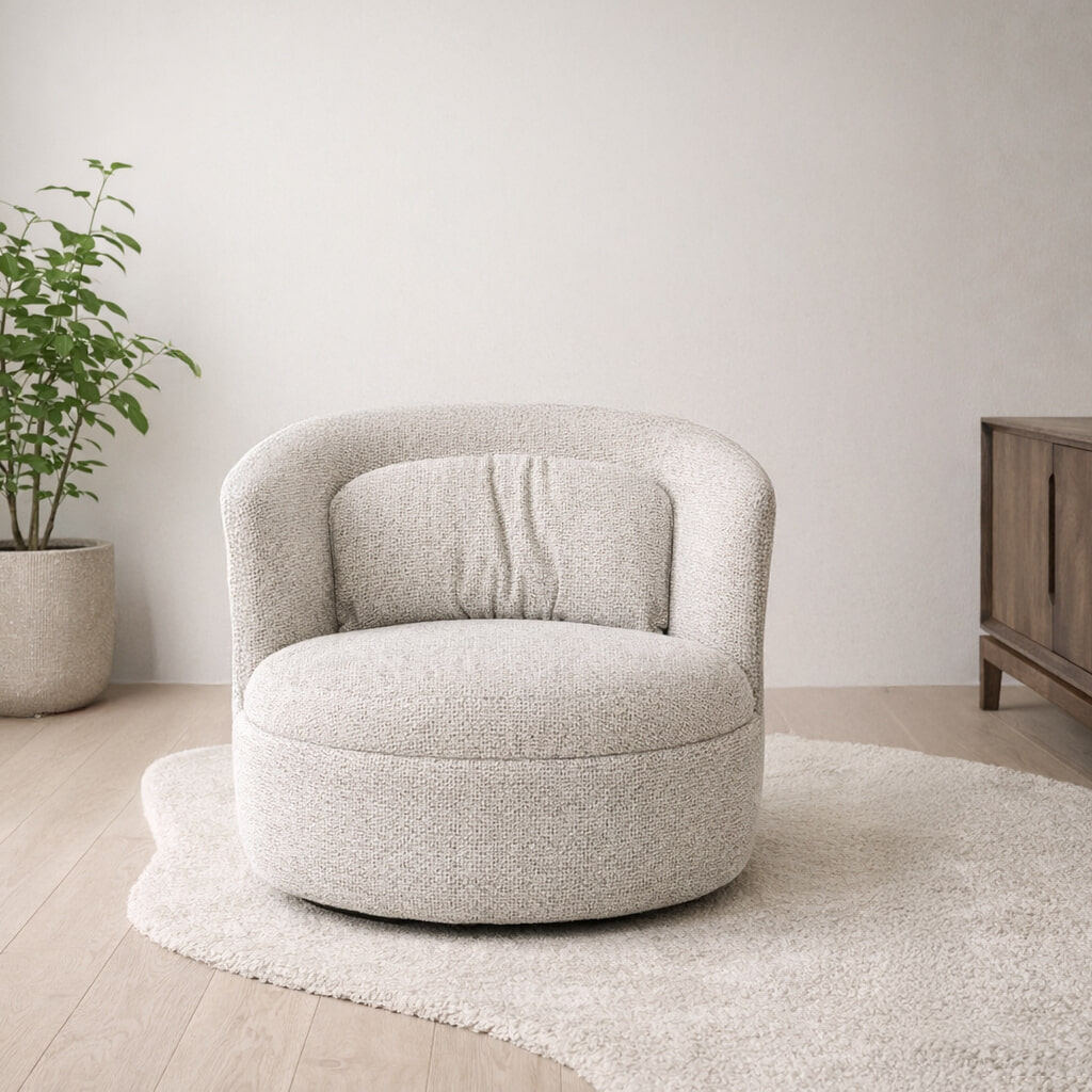 Livingfurn Draaifauteuil Britt Geweven stof - Beige