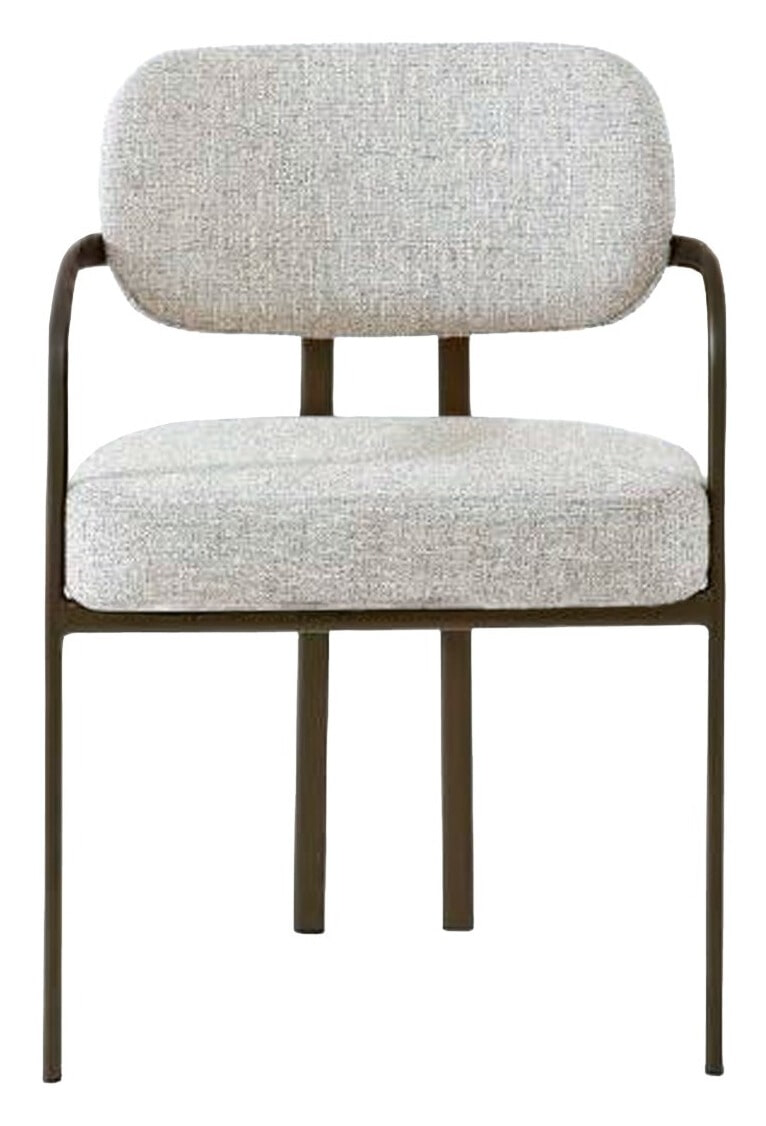 Livingfurn Eetkamerstoel 'Milan' Geweven stof, kleur Naturel