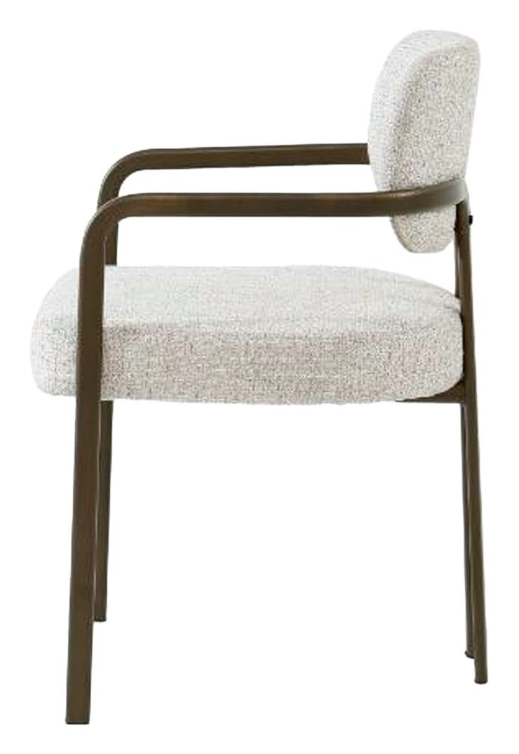 Livingfurn Eetkamerstoel 'Milan' Geweven stof, kleur Naturel