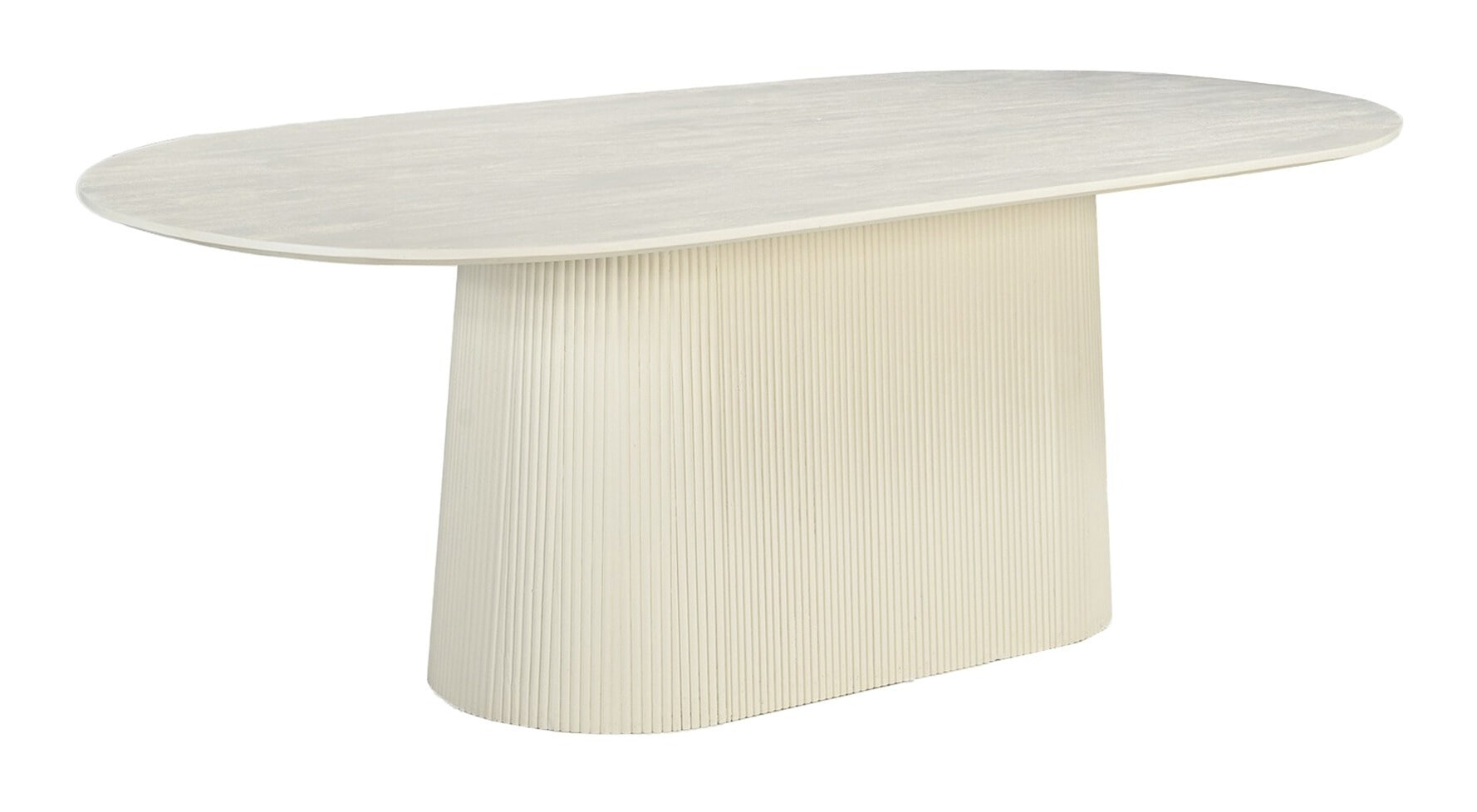 Livingfurn Ovale Eettafel 'Patrice' Mangohout, kleur Crème