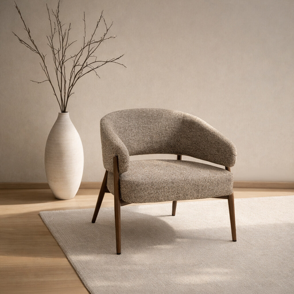 Livingfurn Fauteuil Dilan Hush Walnut - Beige