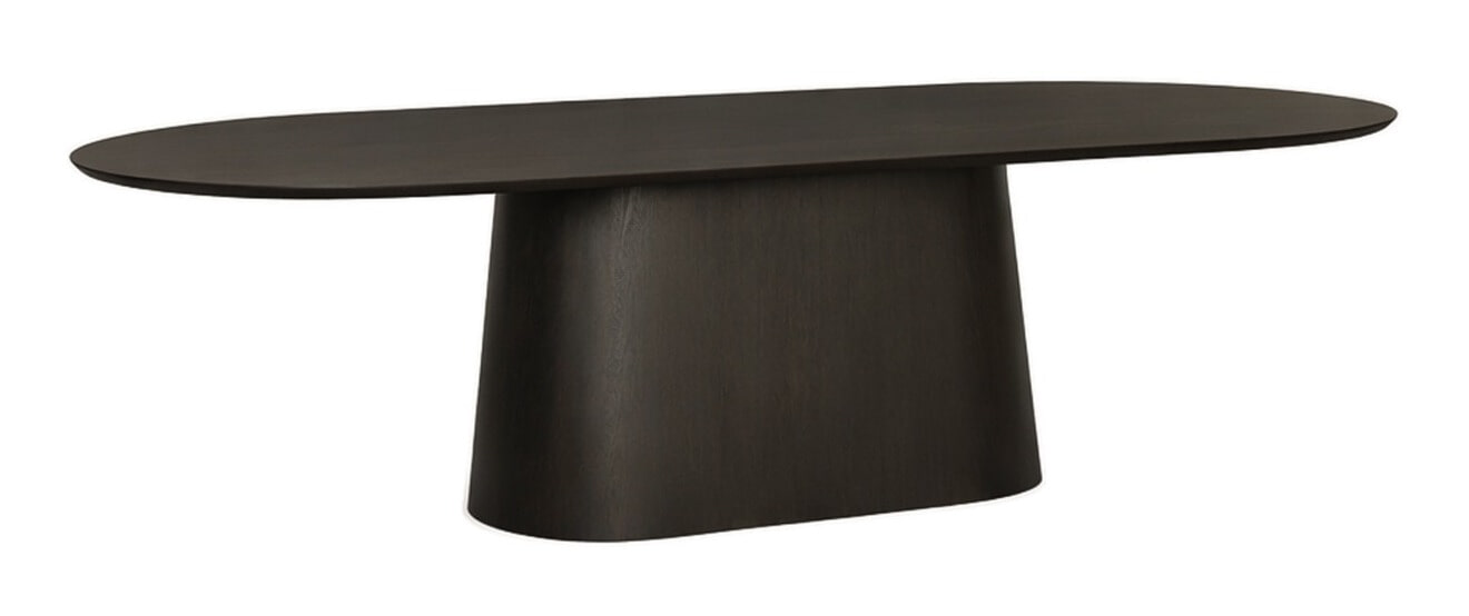 Livingfurn Ovale Eettafel 'Novero' Eiken, 280 x 120cm, kleur Espresso