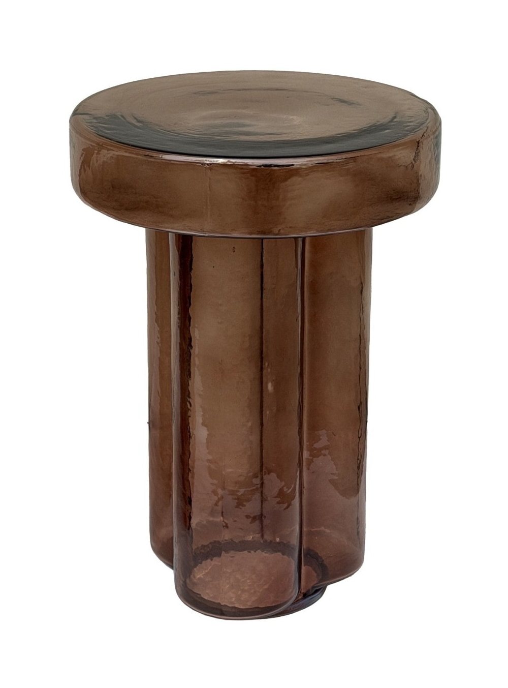 Brix Ronde Bijzettafel Lio Glas, Ø37cm - Smoke Brown