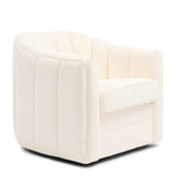 Rivièra Maison Draaifauteuil 'St. Lewis' Chenille, kleur Ivory White