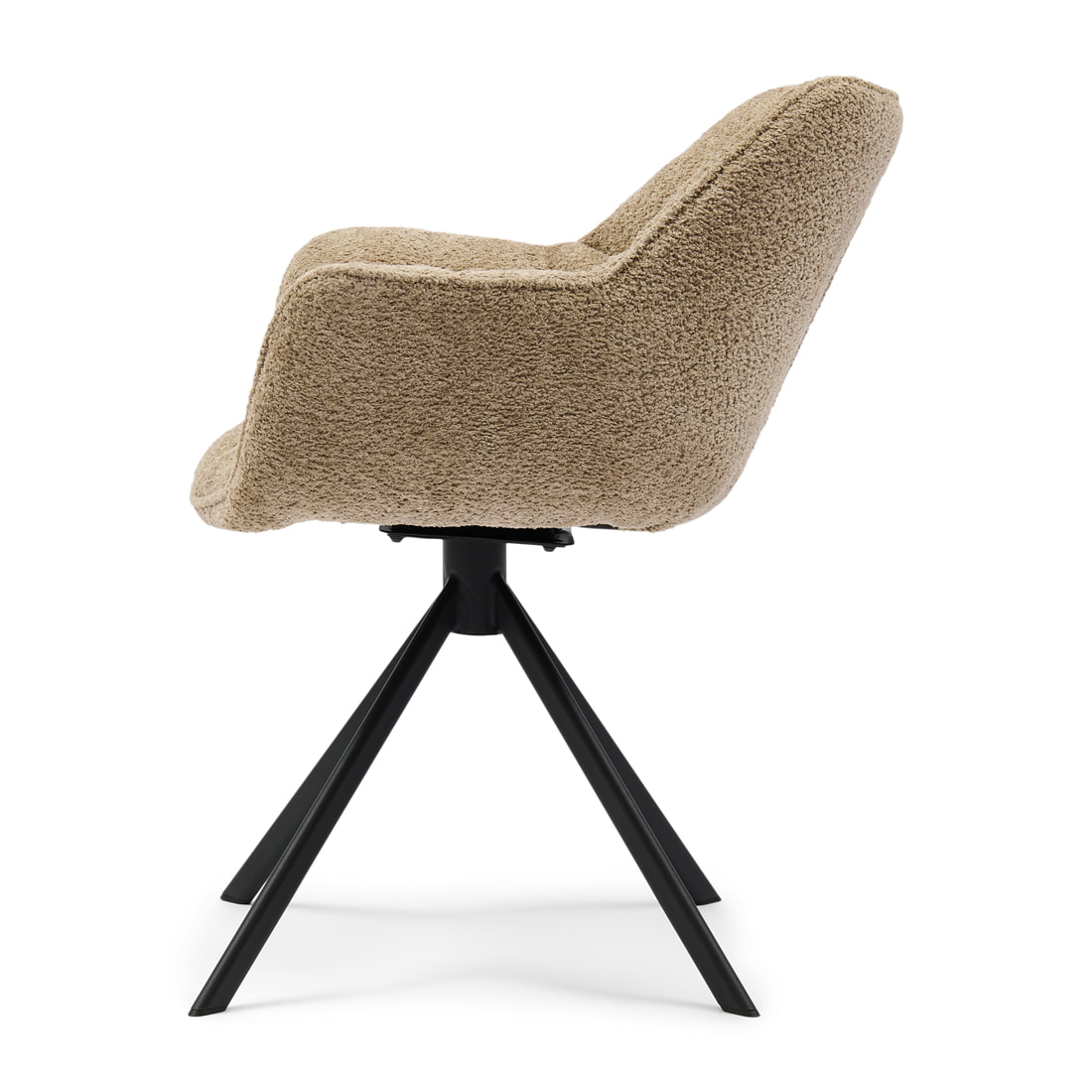 Rivièra Maison Draaibare Eetkamerstoel 'Carnaby' Chenille, kleur Soft Walnut